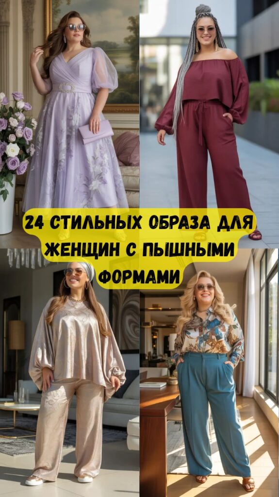 24 стильных образа для женщин с пышными формами: свежие, эффектные и трендовые образы