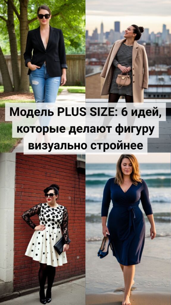 Модель PLUS SIZE: 6 идей, которые делают фигуру визуально стройнее