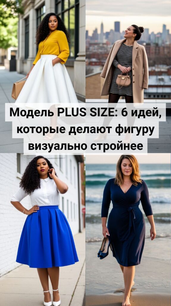Модель PLUS SIZE: 6 идей, которые делают фигуру визуально стройнее