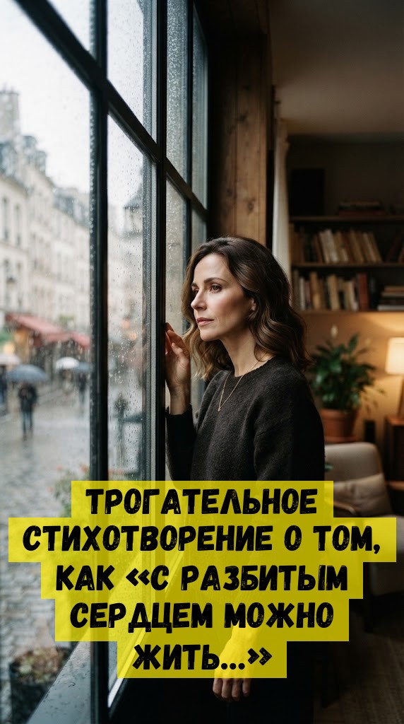 ТРОГАТЕЛЬНОЕ СТИХОТВОРЕНИЕ О ТОМ, КАК «С РАЗБИТЫМ СЕРДЦЕМ МОЖНО ЖИТЬ…» ТРОГАТЕЛЬНОЕ СТИХОТВОРЕНИЕ О ТОМ, КАК «С РАЗБИТЫМ СЕРДЦЕМ МОЖНО ЖИТЬ…»