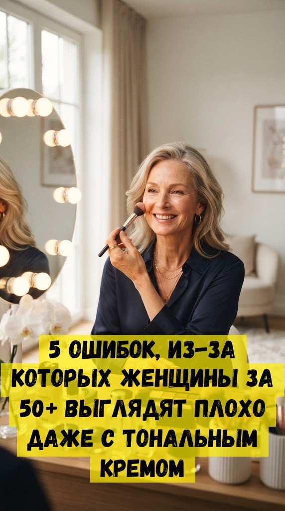 5 ошибок, из-за которых женщины за 50+ выглядят плохо даже с тональным кремом