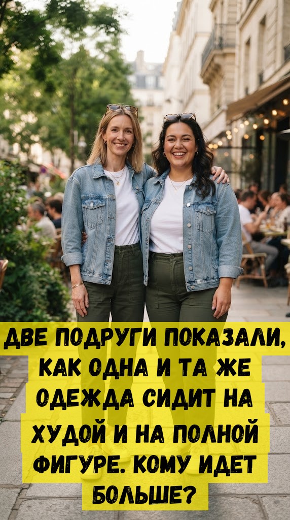 Две подруги показали, как одна и та же одежда сидит на худой и на полной фигуре. Кому идет больше?