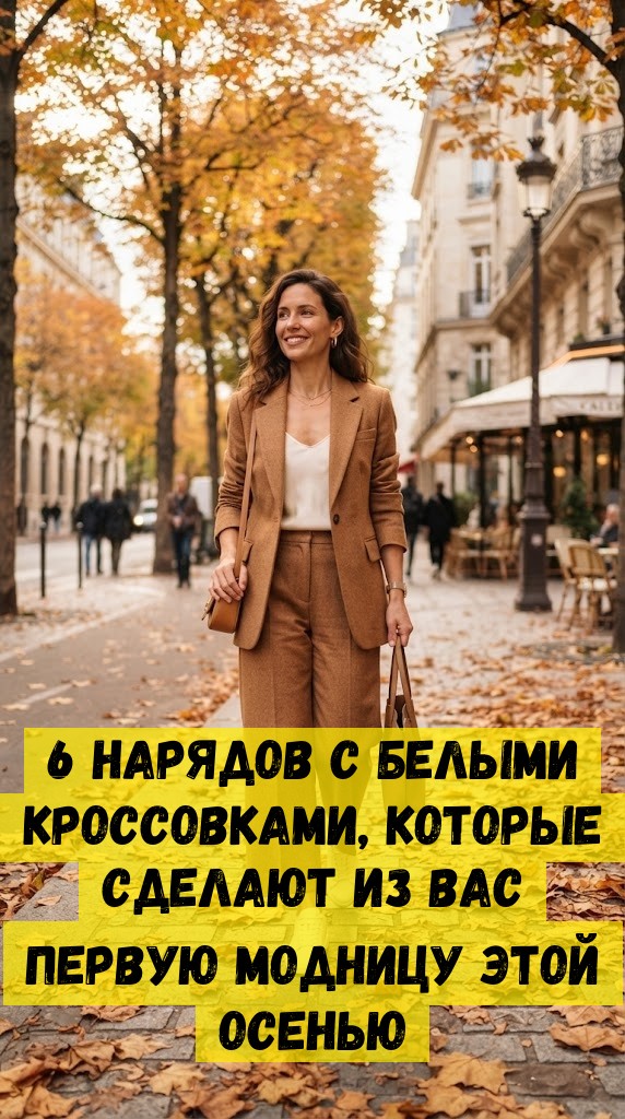 6 нарядов с белыми кроссовками, которые сделают из вас первую модницу этой осенью
