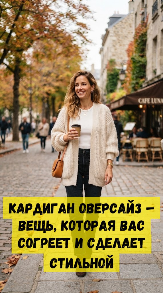 Кардиган оверсайз &ndash; вещь, которая вас согреет и сделает стильной