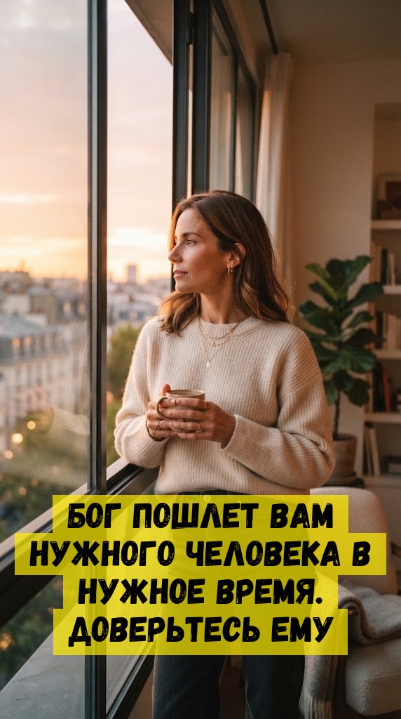 Бог пошлет вам нужного человека в нужное время. Доверьтесь ему