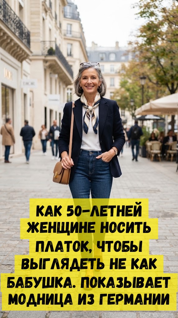 Как 50-летней женщине носить платок, чтобы выглядеть не как бабушка. Показывает модница из Германии Как 50-летней женщине носить платок, чтобы выглядеть не как бабушка. Показывает модница из Германии