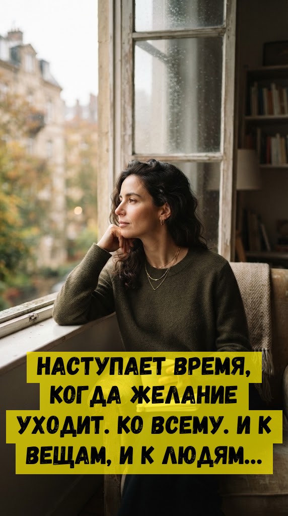 Наступает время, когда желание уходит. Ко всему. И к вещам, и к людям&hellip;