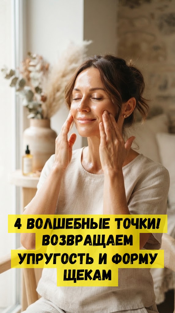 4 волшебные точки! Возвращаем упругость и форму щекам