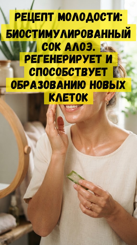Рецепт молодости: Биостимулированный сок алоэ. Регенерирует и способствует образованию новых клеток
