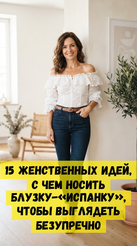 15 женственных идей, с чем носить блузку-&laquo;испанку&raquo;, чтобы выглядеть безупречно