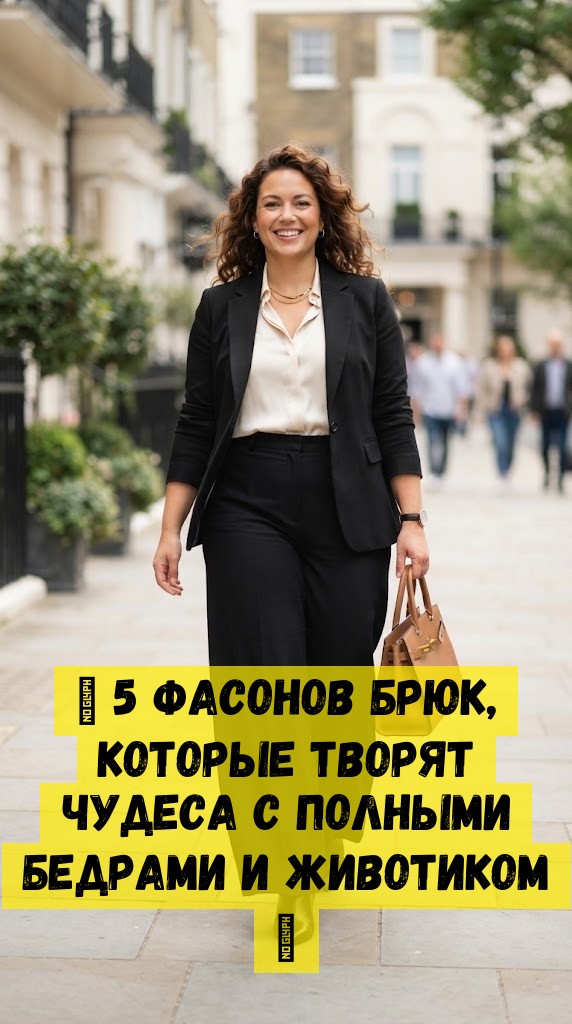 👖 5 фасонов брюк, которые творят чудеса с полными бедрами и животиком ✨