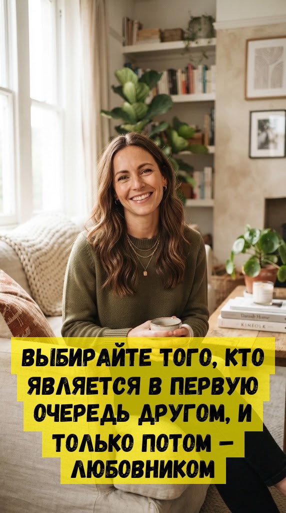 Выбирайте того, кто является в первую очередь другом, и только потом &ndash; любовником