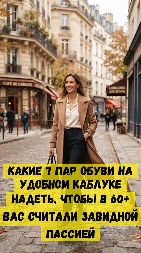 Какие 7 пар обуви на удобном каблуке надеть, чтобы в 60+ вас считали завидной пассией