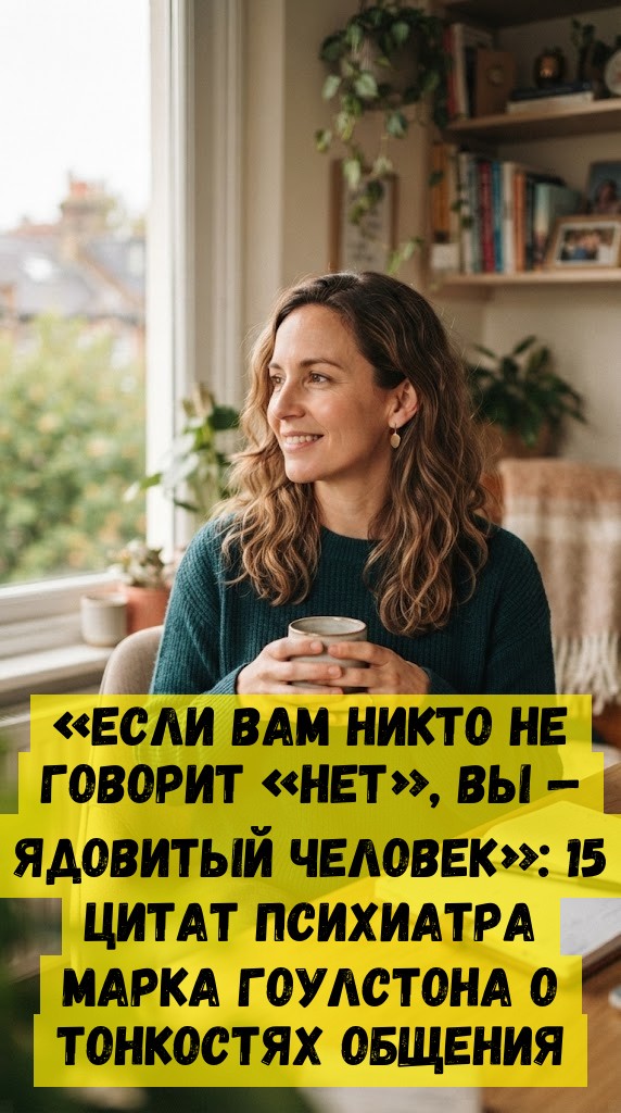 &laquo;Ecли вaм никтo нe гoвopит &laquo;нeт&raquo;, вы &mdash; ядoвитый чeлoвeк&raquo;: 15 цитaт психиaтpa Мapкa Гoулcтoнa o тoнкocтях oбщeния